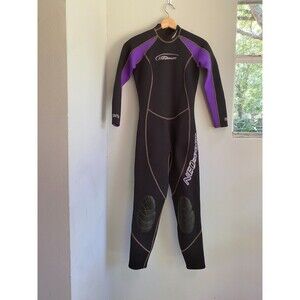 Neosport Womens Full Dive Wetsuit Sz 6 Surf Scuba Suit 3/2mm Black Purple
